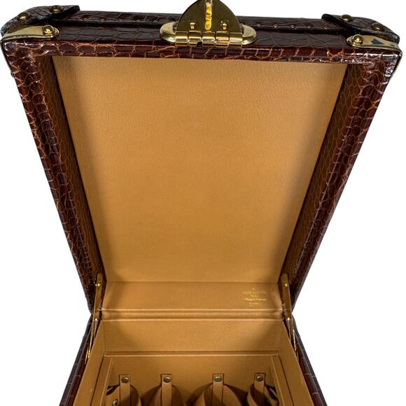 Louis Vuitton Crocodile Trunk Boite Flacons Beauty Train Case Exotic LV w/key - Picture 7 of 16